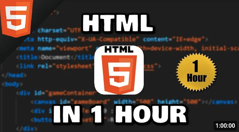 Learn HTML in 1 hour